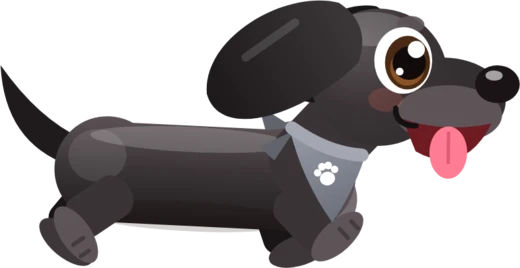 Carbón, perro salchicha negro